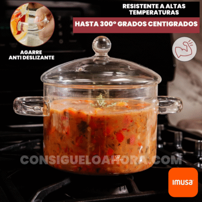 Olla de Cristal especial para Altas temperaturas Frio y Calor