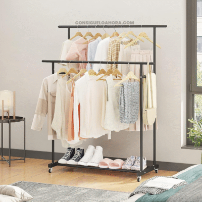Perchero Doble Organizador De Ropa, bolsos y Zapatos