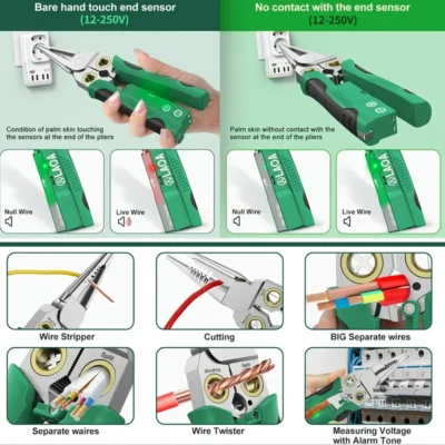 Alicate para electricista multifuncional 8 en 1