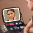 🎁💄 Cosmetiquera HERMOSA con Espejo + REGALO de KIT DE BROCHAS